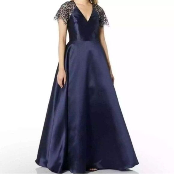 Monique Lhuillier Navy Blue Ball Gown NWT size 4 $545 - Picture 3 of 6